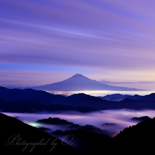 清水吉原の雲海と夜明けの写真