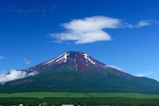 山中湖から夏の富士山の写真