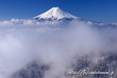 三ツ峠山より望む雲海と富士山
