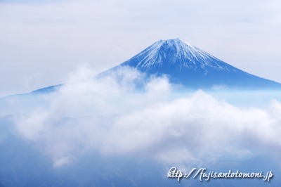 安倍峠より望む雲海と富士山