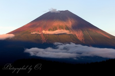 朝霧高原より望む赤富士