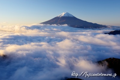 新道峠より望む雲海と富士山