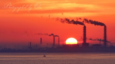 海ほたるパーキングエリアから見た日の出