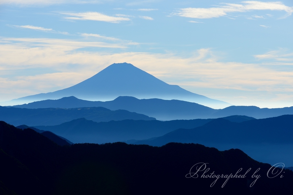 蕎麦粒山から望む富士山と山並みの写真̌̎やまなみ̏ - 静岡ݼ西部エリア࿸静岡ݼ࿹̍