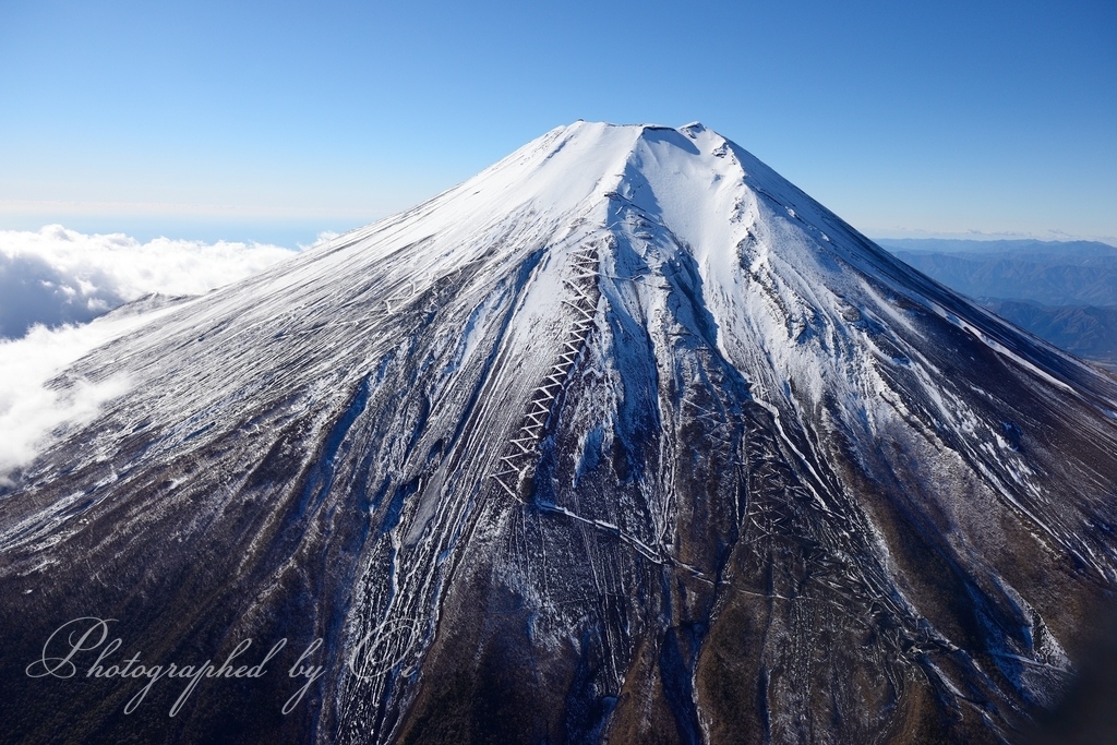 空撮の富士山の写真̌̎富士山にkissをして̏ - その他エリア̍