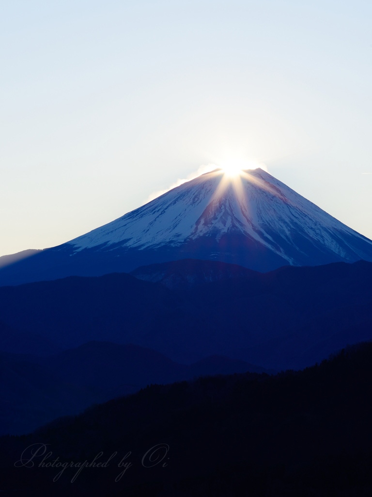 上高下のダイヤモンド富士の写真