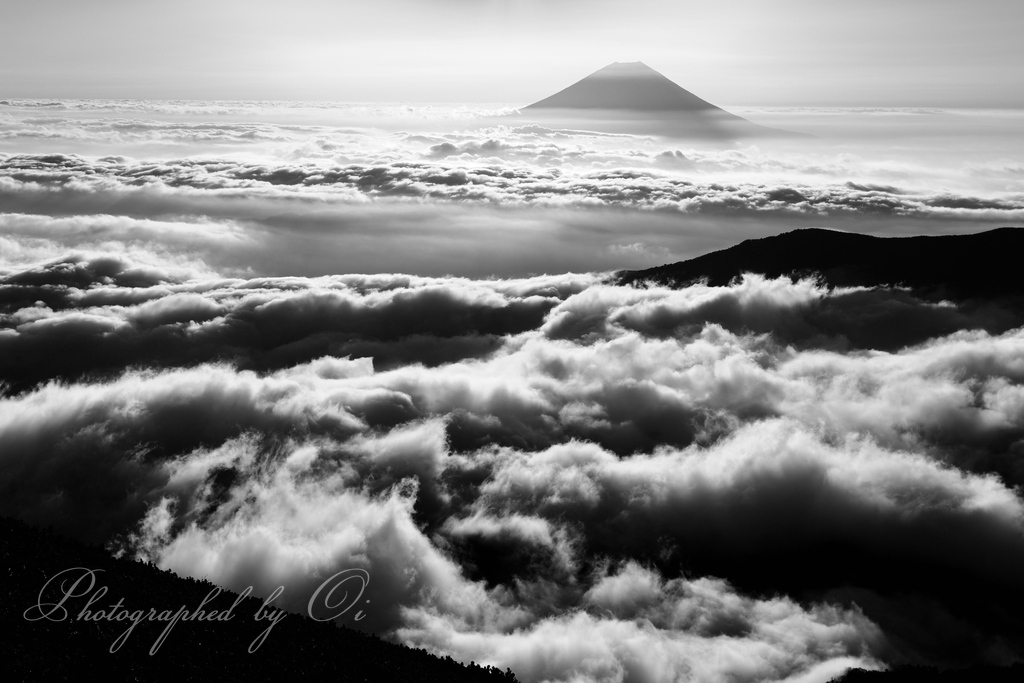 千枚岳から望む雲海と富士山の写真̌̎ocean̏ - 南アルプス中・南部エリア࿸静岡ݼ・長野ݼ࿹̍