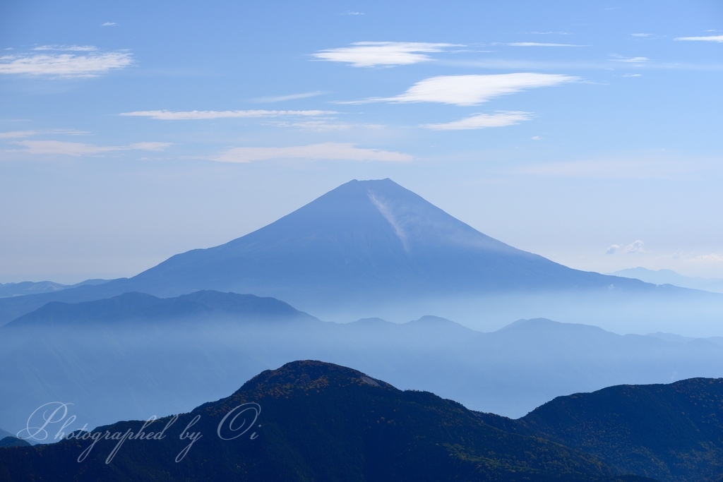 赤石岳からの富士山の写真̌̎風の舞̏ - 南アルプス中・南部エリア࿸静岡ݼ・長野ݼ࿹̍