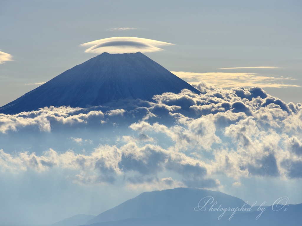 雲海と笠雲の写真̌̎雲Ӫのざわめき̏ - 南アルプス前衛エリア࿸山梨ݼ࿹̍