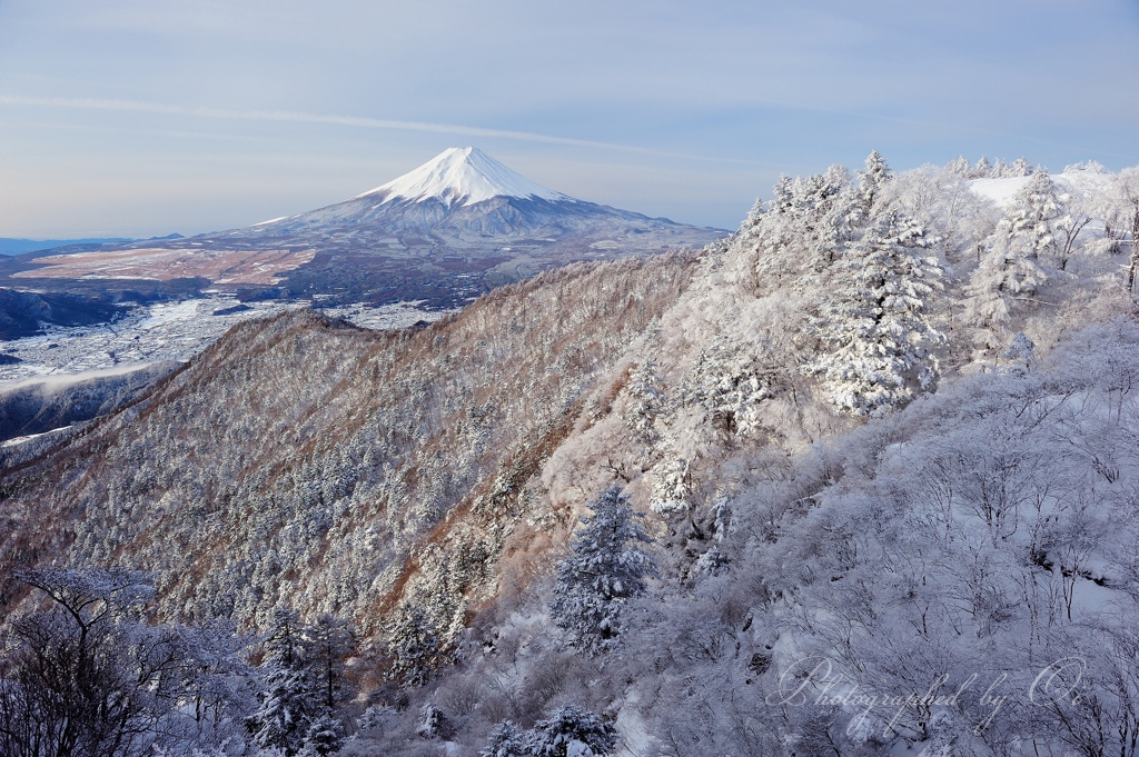 өつ峠の樹氷と富士山の写真̌̎粉雪を纏う̏ - 河口湖・御坂周辺山エリア࿸山梨ݼ࿹̍
