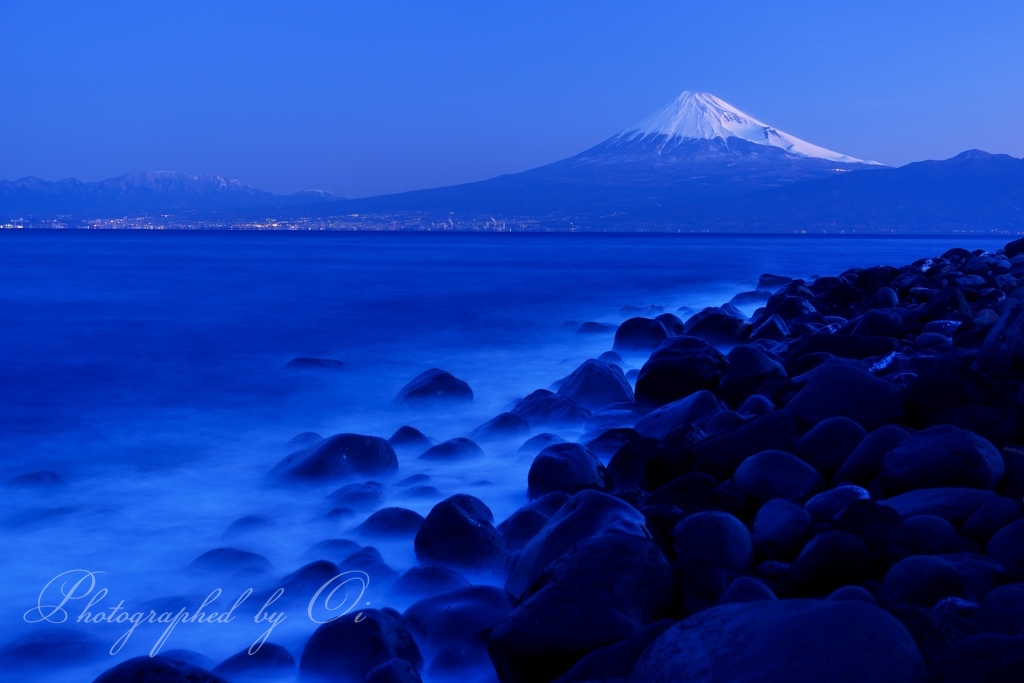 戸田海岸から富士山と駿河湾の写真̌̎夜ٮけの波音̏ - 西Ӻ豆海岸・周辺山域エリア࿸静岡ݼ࿹̍