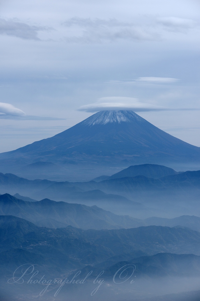櫛形山の富士山の写真̌̎墨絵の如し̏ - 南アルプス前衛エリア࿸山梨ݼ࿹̍