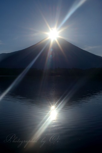 田貫湖のダブルダイヤモンド富士の写真