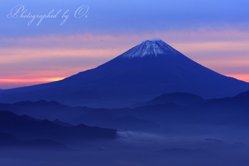 櫛形山の朝焼けの写真