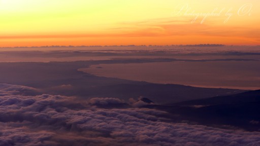 富士山からの眺め相模湾の写真