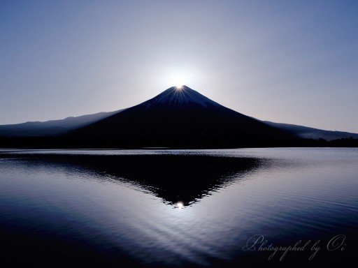 田貫湖のダブルダイヤモンド富士の写真