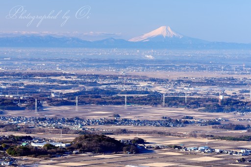 筑波山から望む富士山の写真