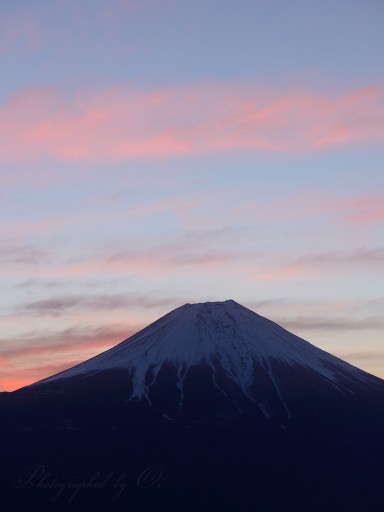 猪之頭林道からの朝焼けの富士山の写真