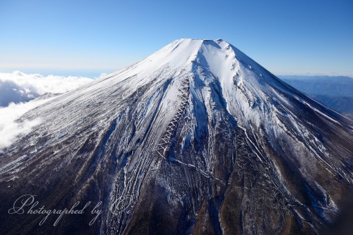 空撮の富士山の写真