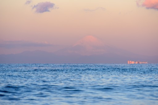 千葉館山から望む富士山の写真