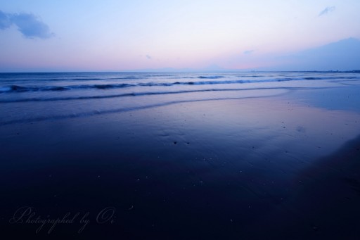 鵠沼海岸の夕景の写真