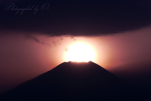 高尾山からのダイヤモンド富士の写真