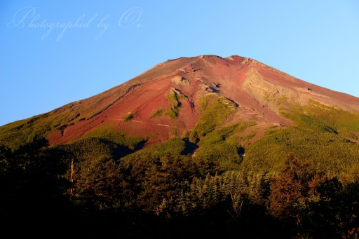 滝沢林道の赤富士の写真