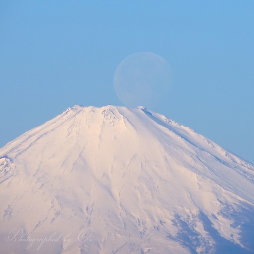 日中のパール富士の写真