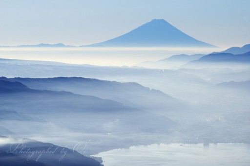 高ボッチ高原からの富士山の写真