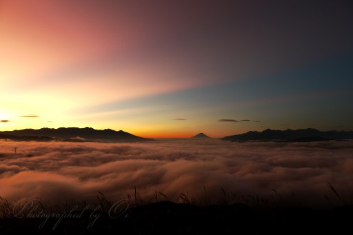 高ボッチ高原の朝焼けの写真