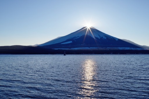 山中湖のダイヤモンド富士の写真