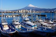 田子の浦港の漁船と富士山の写真 「漁船と富士山」