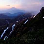 塩見岳の夜明けの写真 「稜線の目覚め」