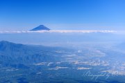 赤岳山頂の写真 「空撮富士」