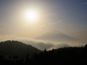 長尾峠から見る雲海の写真 「夕雲きらめく」