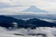清水吉原の雲海と富士山の写真 「雲煙る朝」