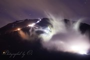 滝沢林道から富士登山の光跡の写真 「富士の怨霊」