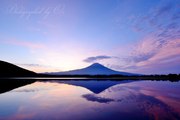 田貫湖より望む朝焼けの富士山の写真 「色めく空の中に」