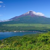 大平山の新緑と赤富士の写真 「夏のはじまり」