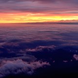 富士山から見た雲海と朝焼けの写真 「Birthday Celebration」