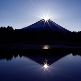 本栖湖リゾートのダブルダイヤモンド富士の写真 「静かなる畔で」