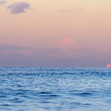 千葉館山から望む富士山の写真 「蜃気楼の彼方」