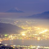 高ボッチからの夕景と富士山の写真 「ひとりぼっちの夕ぼっち」