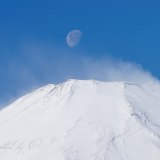 山中湖の残月パール富士の写真 「残月浮かべて」