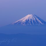 国師ヶ岳から見た富士山の写真 「残雪明るんで」